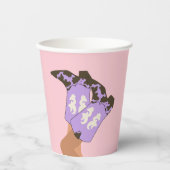 Moderne Lila Cowboy Cowgirl Westerne laarzen Papieren Bekers (Voorkant)