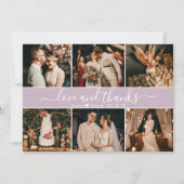Moderne Lila elegant Typografie 6 Foto Collage Bedankkaart (Voorkant)