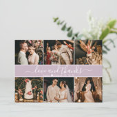 Moderne Lila elegant Typografie 6 Foto Collage Bedankkaart (Staand voorkant)