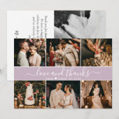 Moderne Lila elegant Typografie 6 Foto Collage Bedankkaart (Voorkant / Achterkant)