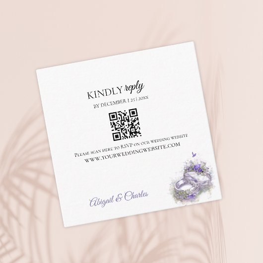 Moderne lila Enclosure Card Informatiekaartje