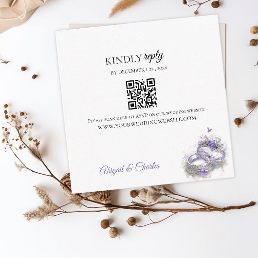 Moderne lila Enclosure Card Informatiekaartje