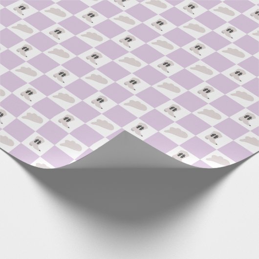 Moderne Lila geruite Cowgirl Rodeo Patroon Cadeaupapier (Hoek)