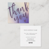 Moderne Lila Glitter Business Dank u invoegen Notitiekaartje (Voorkant / Achterkant)