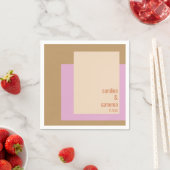 Moderne Lila gouden geometrische aangepaste bruilo Servet (Insitu)