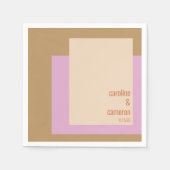 Moderne Lila gouden geometrische aangepaste bruilo Servet (Voorkant)