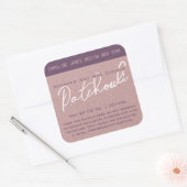 Moderne Lila kraft-kaarslabels voor kalligrafie Vierkante Sticker (Envelop)