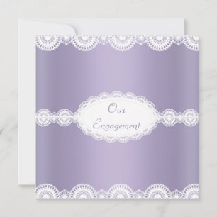 MODERNE LILA LACE ENGAGEMENT ARTIJ INVITATIE KAART