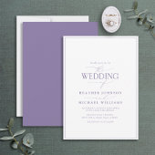 Moderne Lila lavendel Calligraphy Wedding Kaart