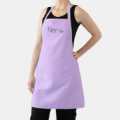 Moderne lila lavender aangepaste monogram massief schort (Insitu)