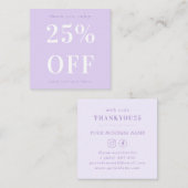 Moderne, Lila lavender Business met gebold Typogra Kortingskaartje (Voorkant / Achterkant)