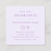 Moderne, Lila lavender Business met gebold Typogra Kortingskaartje (Achterkant)