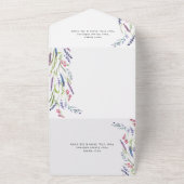 Moderne Lila lavender Mauve Wedding All In One Uitnodiging (Buitenkant)