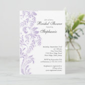 Moderne Lila LEF Swirl Bridal Shower Kaart (Staand voorkant)