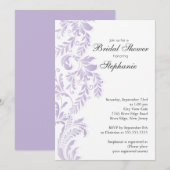 Moderne Lila LEF Swirl Bridal Shower Kaart (Voorkant / Achterkant)