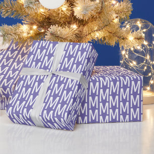 Moderne lila maagdenpalm aangepaste monogram initi cadeaupapier