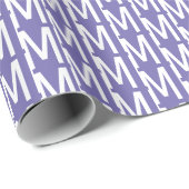 Moderne lila maagdenpalm aangepaste monogram initi cadeaupapier (Rol Hoek)