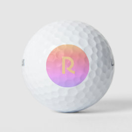 Moderne Lila monogram roze Golfballen