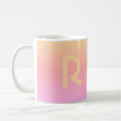 Moderne Lila monogram roze Koffiemok (Links)