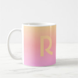 Moderne Lila monogram roze Koffiemok
