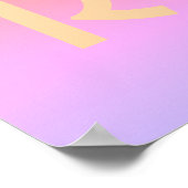 Moderne Lila monogram roze Poster (Hoek)