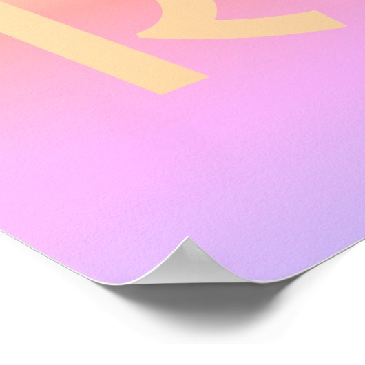 Moderne Lila monogram roze Poster (Hoek)