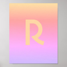 Moderne Lila monogram roze Poster