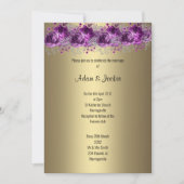 Moderne, Lila Paarse bloem ELEGANT WEDDING Kaart (Voorkant)
