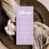 Moderne Lila Paarse bruiloft Menu