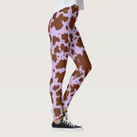 Moderne Lila Paarse en Bruine Koe Bontprint