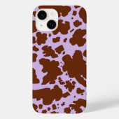 Moderne Lila Paarse en Bruine Koe Skin Print Case-Mate iPhone Case (Achterkant)