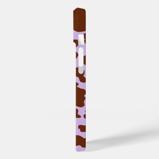 Moderne Lila Paarse en Bruine Koe Skin Print Case-Mate iPhone Case (Achterkant / Links)