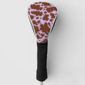 Moderne Lila Paarse en Bruine Koe Skin Print Golfheadcover (Voorkant)