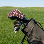 Moderne Lila Paarse en Bruine Koe Skin Print Golfheadcover (Insitu)
