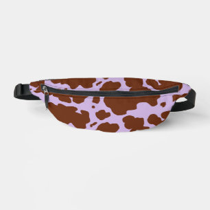 Moderne Lila Paarse en Bruine Koe Skin Print Heuptasje