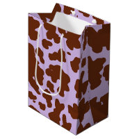 Moderne Lila Paarse en Bruine Koe Skin Print
