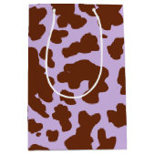 Moderne Lila Paarse en Bruine Koe Skin Print Medium Cadeauzakje (Voorkant)