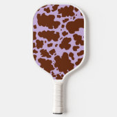 Moderne Lila Paarse en Bruine Koe Skin Print Pickleball Paddle (Achterkant)