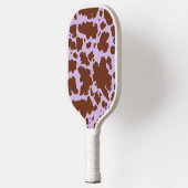 Moderne Lila Paarse en Bruine Koe Skin Print Pickleball Paddle (Links)