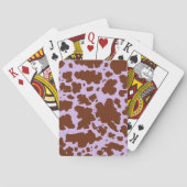 Moderne Lila Paarse en Bruine Koe Skin Print Pokerkaarten (Achterkant)
