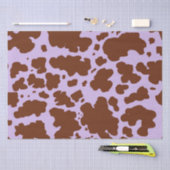 Moderne Lila Paarse en Bruine Koe Skin Print Tissuepapier (Craft)