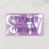 Moderne Lila Paarse en witte afbeelding met Initia Visitekaartje (Voorkant)