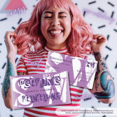 Moderne Lila Paarse en witte afbeelding met Initia Visitekaartje