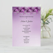 Moderne Lila Paarse florale ELEGANT WEDDING Kaart (Staand voorkant)