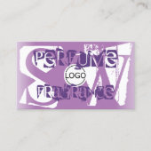 Moderne Lila Paarse Logo met witte foto en monogra Visitekaartje (Voorkant)