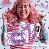 Moderne Lila Paarse Logo met witte foto en monogra Visitekaartje