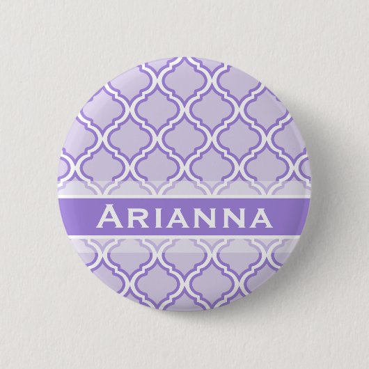 Moderne Lila Paarse Marokkaanse Trellis Ronde Button 5,7 Cm (Voorkant)