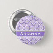 Moderne Lila Paarse Marokkaanse Trellis Ronde Button 5,7 Cm (Voorkant /achterkant)