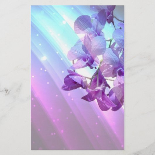 moderne lila paarse orchidee bruiloft (Voorkant)