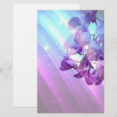 moderne lila paarse orchidee bruiloft (Voorkant / Achterkant)